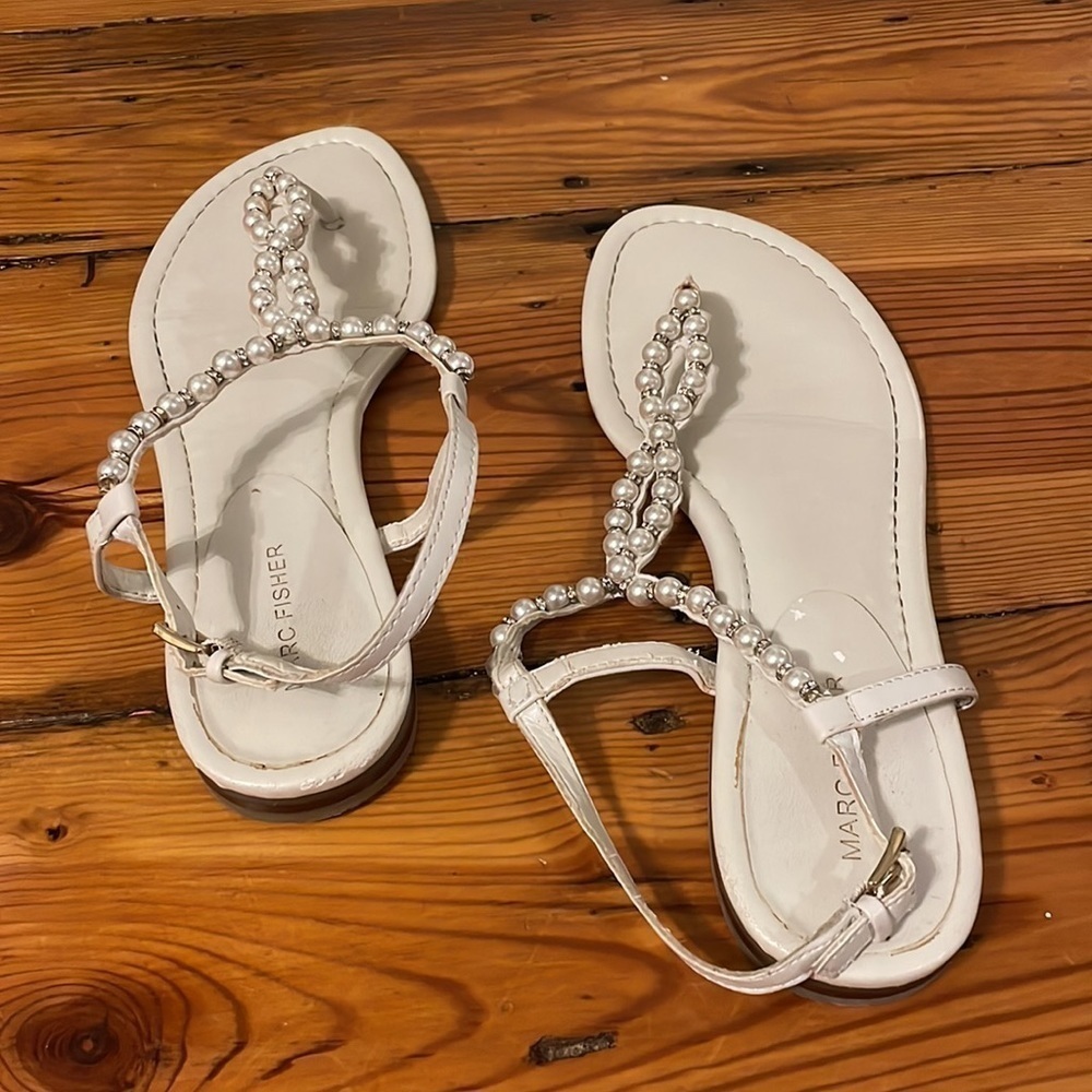 Marc Fisher Pearl White Wedding Sandals size 11 - Picture 3 of 8
